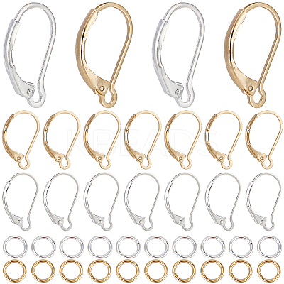 44Pcs 2 Color Brass Leverback Earring Findings KK-CN0003-05-1