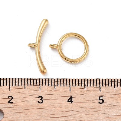 Ion Plating(IP) 304 Stainless Steel Ring Toggle Clasps STAS-A092-09F-G-1