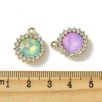 UV Plating Alloy with Mixed Color Glass Rhinestone Pendants FIND-B039-04G-1