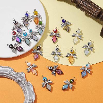 20Pcs 10 Color Evil Eye Lampwork Pendants FIND-CJ0001-69-1