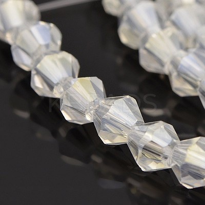 Faceted Bicone Electroplate Glass Beads Strands LS-EGLA-P016-4mm-AB01-1