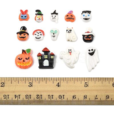 14 Styles Halloween Theme Luminous Resin Decoden Cabochons CRES-FS0001-29-1