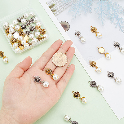 32Pcs 2 Colors Tibetan Style Alloy Pendants FIND-PH0008-38-1