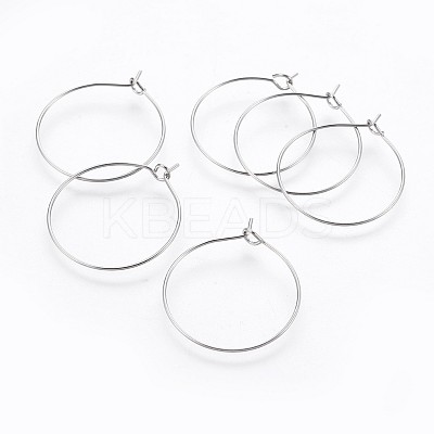 316 Surgical Stainless Steel Hoop Earring Findings STAS-P221-01C-P-1