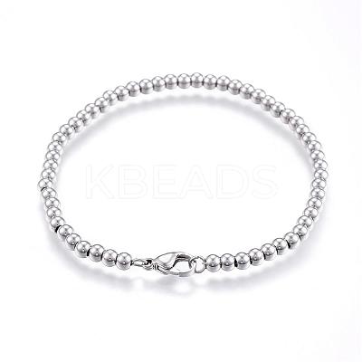 Tarnish Resistant 304 Stainless Steel Beaded Bracelets BJEW-G544-34P-1