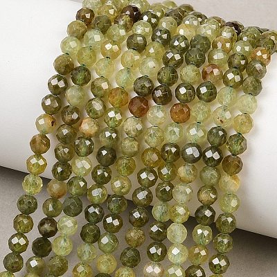 Natural Green Garnet Beads Strands G-B181-A01-4mm-1