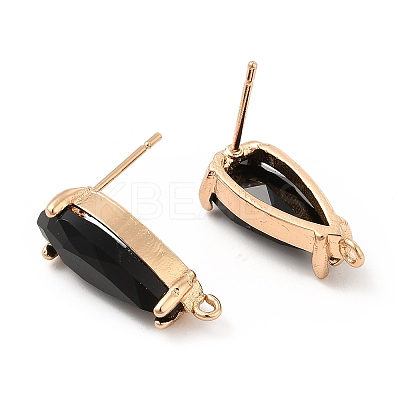 K9 Glass Stud Earring Teardrop Findings KK-E071-25KCG-01-1