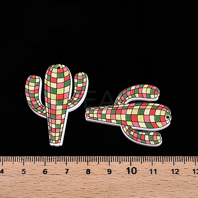 Printed Tartan Acrylic Pendants OACR-T028-04A-1