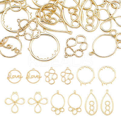 24Pcs 6 Styles Alloy Open Back Bezel Pendants FIND-TA0010-74-1