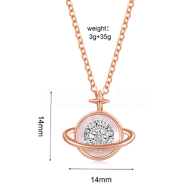 Planet Fashion Moissanite and Cubic Zirconia Pendant Necklaces XI3988-1