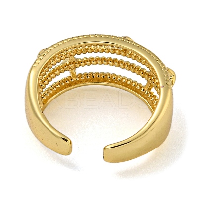 Star Brass Multi-layer Open Cuff Rings for Women RJEW-Z050-07G-1