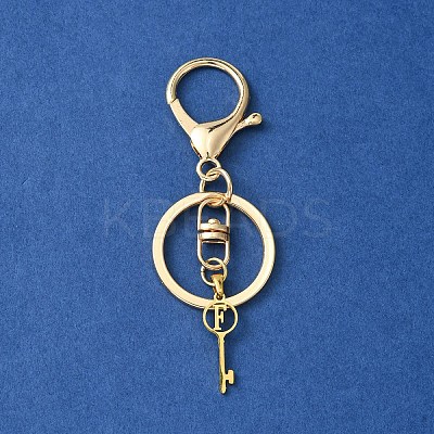 304 Stainless Steel Initial Letter Key Charm Keychains KEYC-YW00004-06-1