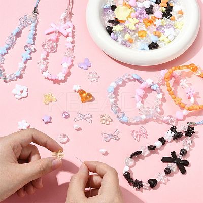 450Pcs 6 Colors Transparent & Opaque Acrylic Beads TACR-FS0001-67-1