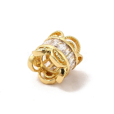 Rack Plating Brass Cubic Zirconia European Beads KK-G458-16G-1