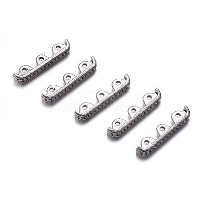 3 Holes Tibetan Style Alloy Spacer Bars A0448Y-1