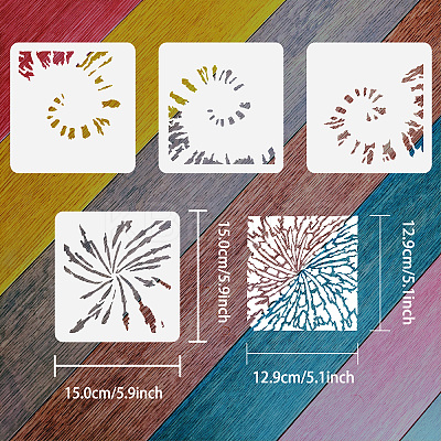 4Pcs 4 Styles PET Hollow Out Drawing Painting Stencils DIY-WH0394-0081-1