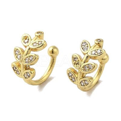 Rack Plating Brass Micro Pave Cubic Zirconia Cuff Earrings EJEW-R162-46G-1