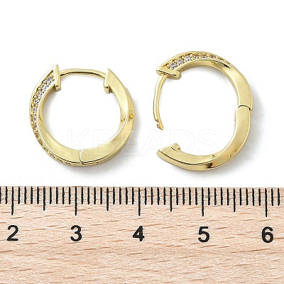 Twist Brass Micro Pave Clear Cubic Zirconia Hoop Earrings EJEW-D311-006G-1