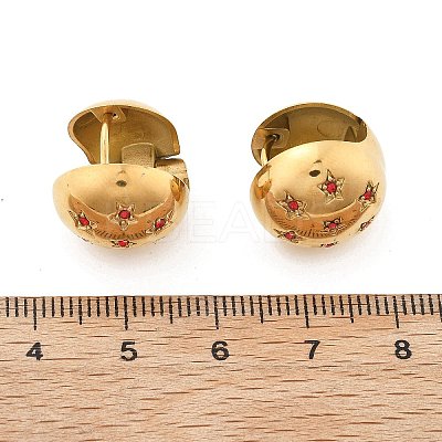 304 Stainless Steel Rhinestone Hoop Earrings EJEW-M041-01G-05-1