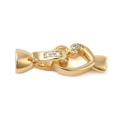 Brass Micro Pave Clear Cubic Zirconia Fold Over Clasps KK-M270-06G-1