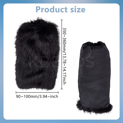 Polyester Imitation Fox Hair Boot Cover AJEW-WH0570-04B-1