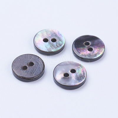 Natural Black Lip Shell Buttons SSHEL-F301-02-1