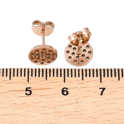 304 Stainless Steel Stud Earring Findings Ion Plating(IP) STAS-P434-06B-RG-1