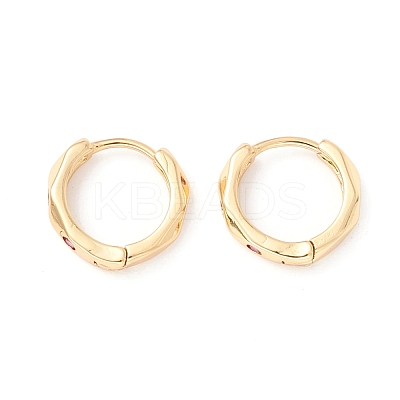 Cubic Zirconia Huggie Hoop Earrings EJEW-I260-20G-NR-1