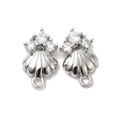 Brass Cubic Zirconia Stud Earring Finding LS-KK-Q048-15P-1