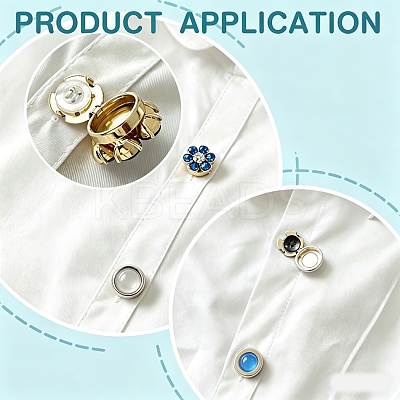 Flat Round Brass Button Covers Settings KK-WH0079-193A-P-1