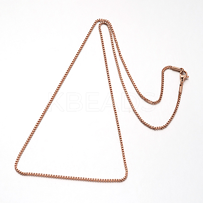 304 Stainless Steel Box Chain Venetian Chain Necklaces NJEW-I065-13B-1