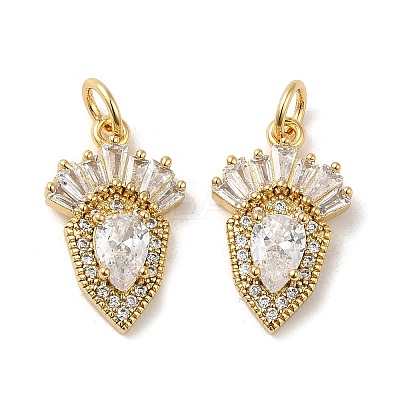 Rack Plating Brass Pave Cubic Zirconia Pendants KK-Q795-10G-1
