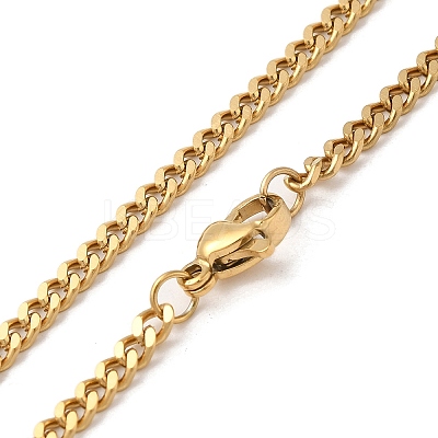 Ion Plating(IP) 304 Stainless Steel Curb Chain Necklaces NJEW-D065-01G-1
