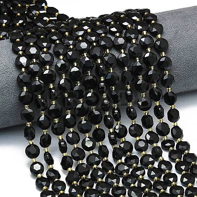 Natural Black Obsidian Beads Strands G-C116-A48-02-1