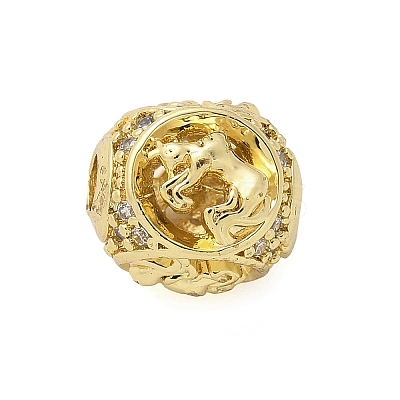 Brass Micro Pave Cubic Zirconia Beads KK-Z095-04G-02-1