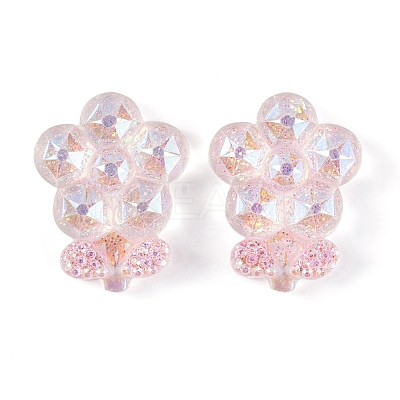 Transparent Epoxy Resin Flower Decoden Cabochons CRES-M034-06A-1