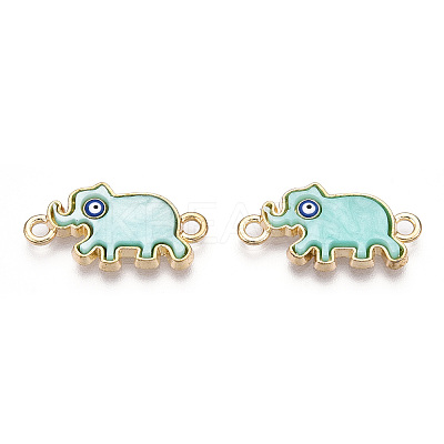 Alloy Enamel Elephant Connector Charms ENAM-A139-07G-05-1