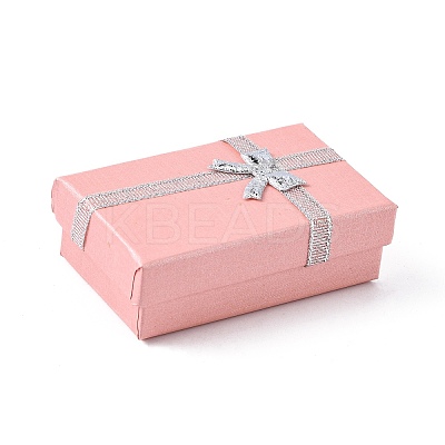 Valentines Day Wife Gifts Packages Cardboard Jewelry Set Boxes with Bowknot and Sponge Inside CBOX-R013-4-1