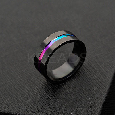 316L Surgical Stainless Steel Wide Band Finger Rings RJEW-T005-10-02-1