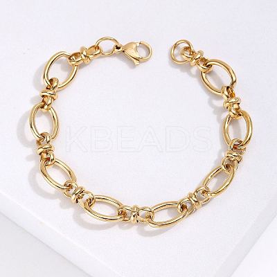 201 Stainless Steel Oval Link Chain Bracelet LS-KM2112-1-1