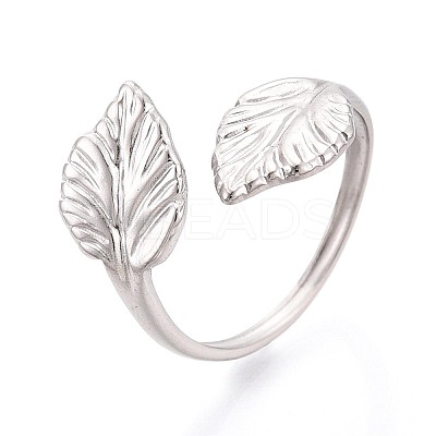 304 Stainless Steel Cuff Open Rings for Women RJEW-N052-26P-1