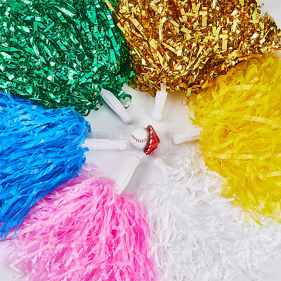 12Pcs 6 Styles Plastic Cheerleading Pom Poms Cheerleading Hand Flowers AJEW-CN0002-99-1