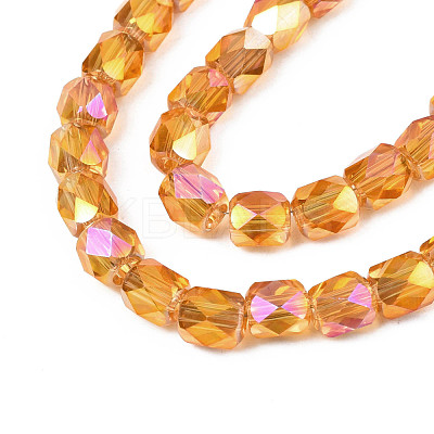 Electroplate Transparent Glass Beads Strands EGLA-N002-13-B03-1