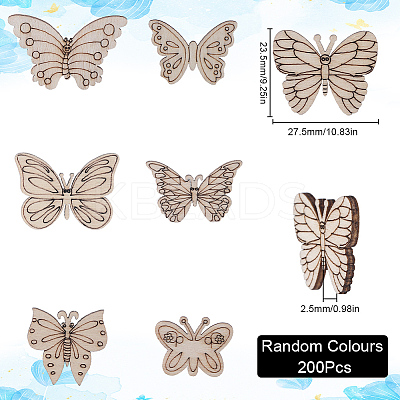 200Pcs Laser Cut Wood Shapes WOOD-SC0001-75-1