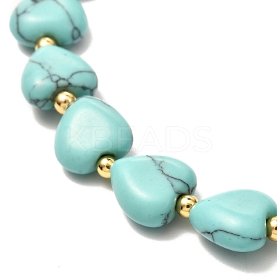 Heart Beads Stretch Bracelet for Girl Women BJEW-JB06938-02-1