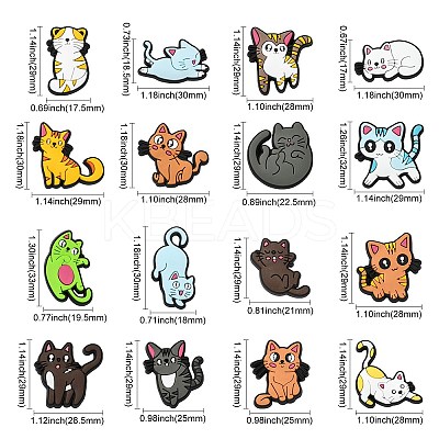 32Pcs 16 Styles Plastic Cabochons KY-CJ0002-08-1