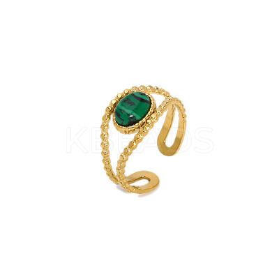 Oval Synthetic Malachite Ring LS-WQ5111-2-1