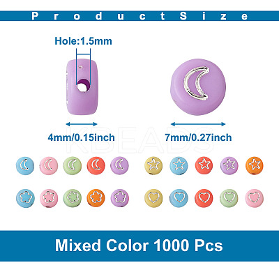 Opaque Acrylic Beads MACR-CW0001-06-1