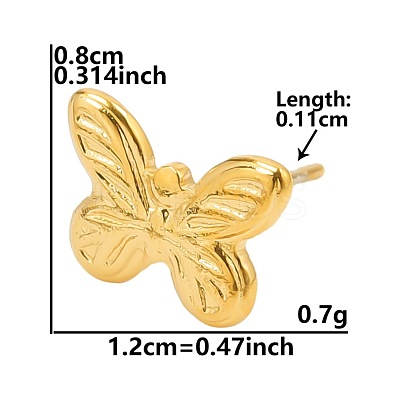 304 Stainless Steel Butterfly Stud Earrings for Women BE5708-4-1