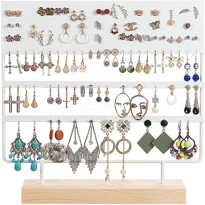 Triple Levels Rectangle Iron Earring Display Stand CON-PW0001-151C-01-1